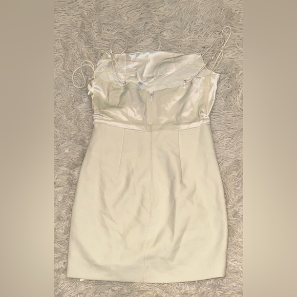 NWOT Cinq à Sept White Cara Draped Tie Waist Mini Dress Size 0 - Picture 6 of 6